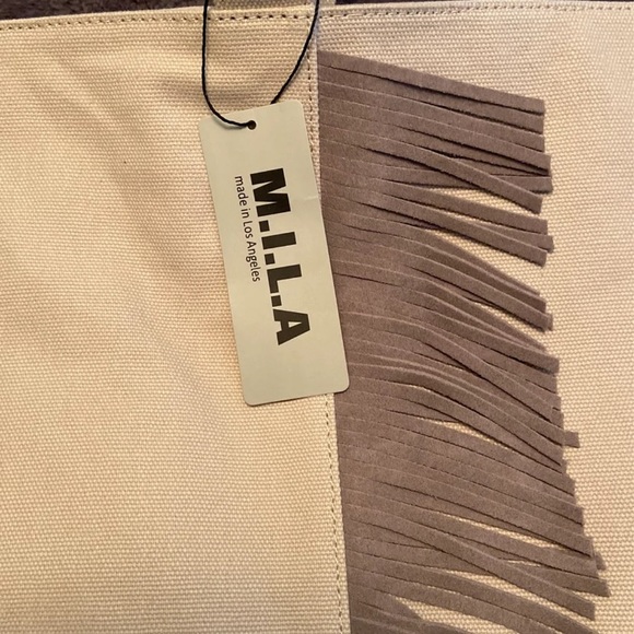 MILA canvas and leather tote bag - Picture 4 of 5